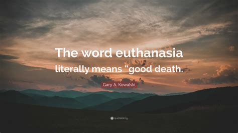 what does euthanasia literally mean